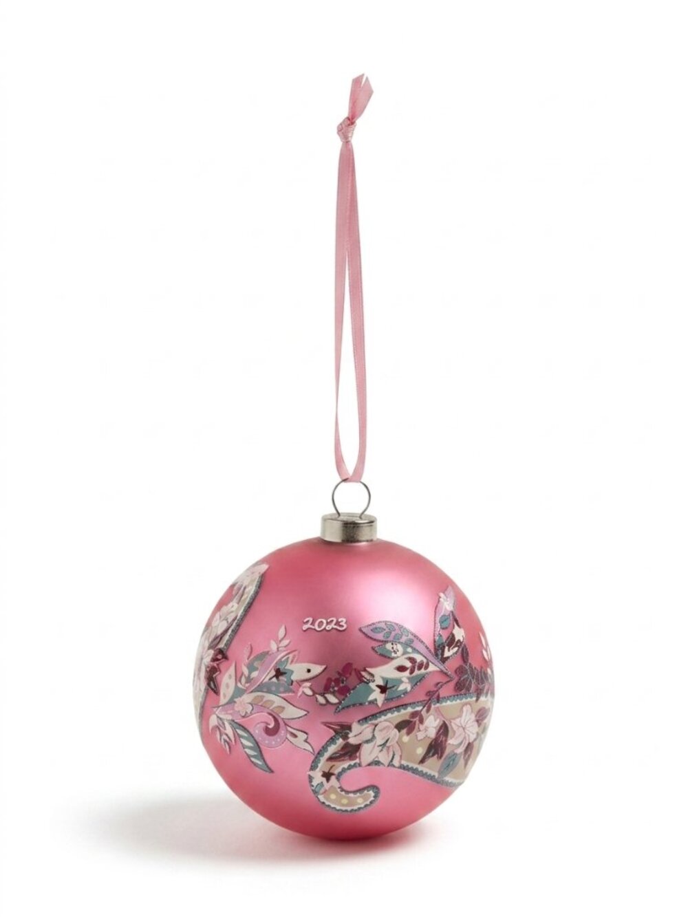 NWT Vera Bradley Botanical Paisley Pink Christmas Ornament Flowers 2023 Winter